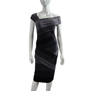 Tadashi Shoji Bandage Bodycon Dress Size S Grey Black Ombre - Picture 1 of 13
