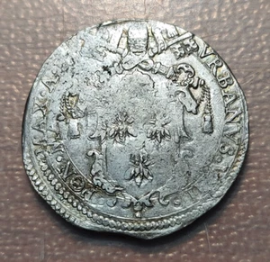 ESTADOS PAPALES URBANO VIII (1623-1644) TESTONE AÑO II JUBILEO AÑO SANTO 1625 - Picture 1 of 2
