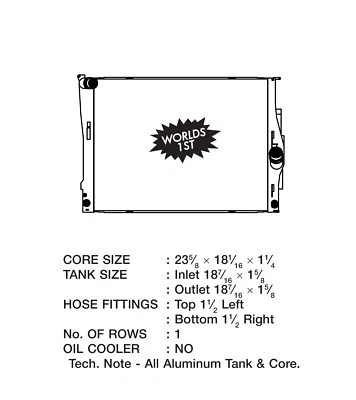 CSF 1 Row Aluminum High Performance Radiator For 07 - 09 BMW 328i/328xi 3.0L - Image 1 of 3
