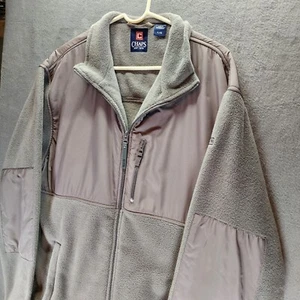 Chaps Ralph Lauren Fleece Jacket Size Large Color Gray - Picture 1 of 11