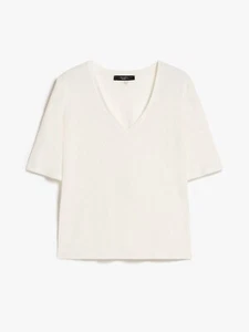 WEEKEND Max Mara T-SHIRT IN JERSEY DI LINO WE5941094206001 BRUNATE P/E24 - Foto 1 di 5
