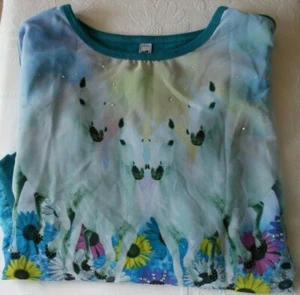 Maglione Beautees Bambina Taglia M Bianco Cavallo Arcobaleno Fantasia Tema - Foto 1 di 5