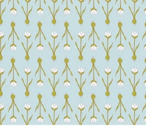 Baumwollstoff Bio Meterware "Weiße Pflanzerl" Lillestoff blau ab 50cm x 155cm - Bild 1 von 1