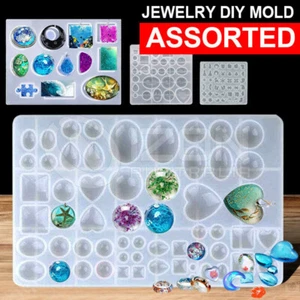 Silicone Earring Pendant Mold Necklace Ring Jewelry Resin Mould Casting Craft - Picture 1 of 18