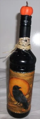 Cuervo Reciclado Tapa Morgan Botella Halloween Decoración Cuervo Calabaza Vacaciones Foto 1 de 4