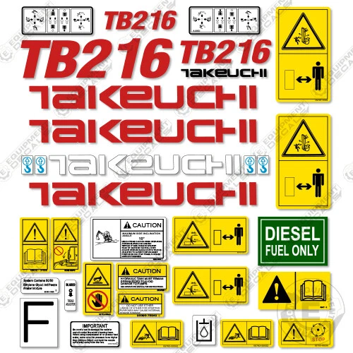 Kit de calcomanías para mini excavadora Takeuchi TB216 calcomanías para equipo TB 216 Foto 1 de 1