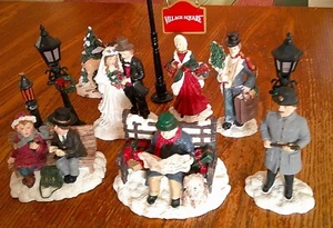 1992/1997 Mervyn's Christmas Village Square Porcelain Figurines, Wedding Couple - Picture 1 of 12