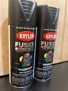 Krylon Fusion Spray Primer & Paint - Matte Black (Pack of 2), New, Unused - Picture 1 of 5