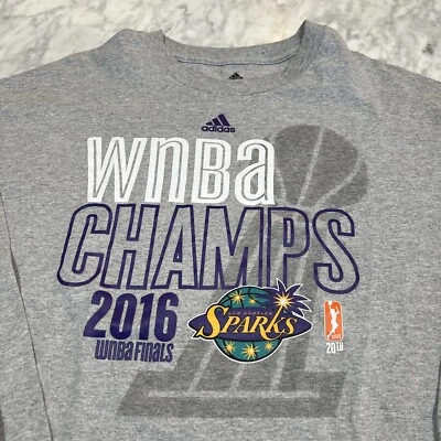 Camiseta Adidas WNBA 2016 XL Champs Los Angeles Sparks manga larga gris Foto 1 de 4