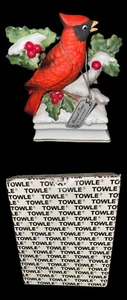TOWLE feines Porzellan musikalischer Weihnachtskardinal "O Tannenbaum" Stechpalme Schnee ~ Neu im Karton - Bild 1 von 12