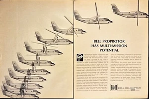 Bell Helicopter Proprotor Multi-Mission VTOL Vintage 2 Page Print Ad 1967 - Picture 1 of 8