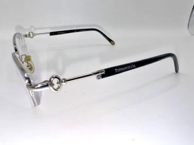 Monturas de gafas auténticas de media montura Tiffany & Co. TF 1050 6001 cromadas 52-18-135 Foto 1 de 4