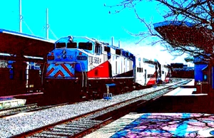 SLIDE ORIGINALE KODACHROME TRINITY RY EXP F-59PH #568 UNION STA DALLAS TX 3/12/08 - Foto 1 di 1