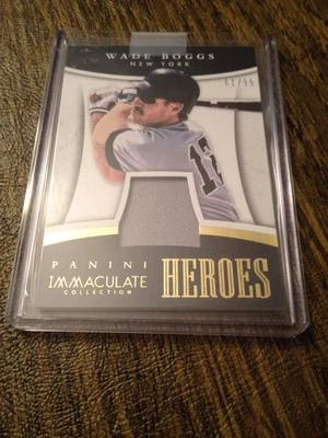 WADE BOGGS 2015 IMMACULATE "HEROES" NY YANKEES HOFER WORN JERSEY PATCH RELIC /99 - Image 1 of 2