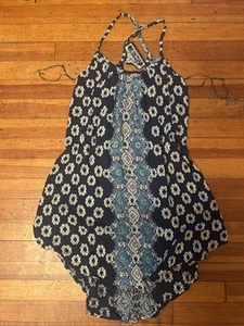 Angie Hippie Minikleid Boho Goth Blumen Burn Out Y2K Festival Gr. L Brandneu - Bild 1 von 6