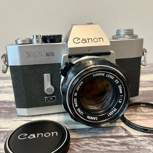 Canon EX Auto QL SLR fotocamera pellicola 35 mm con obiettivo Canon EX 50 mm F1.8! Dal Giappone - Foto 1 di 23