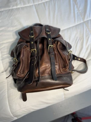 The Leather Shop/Moose Vintage Backpack–Ultra Rare Oil-tan Full-Grain Leather - Image 1 of 4
