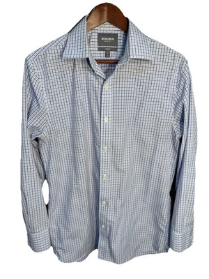 Camisa a cuadros azul 100 % algodón Bonobos para hombre 15 1/2 Foto 1 de 4