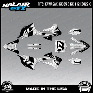 Graphics Kit for KAWASAKI KX85 KX112 (2022-2026) Warfare - WHITE - Picture 1 of 4