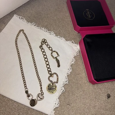 Collar Juicy Couture Amor Suerte Dama Herradura Dijes y Pulsera 15.5" Nuevo Foto 1 de 4