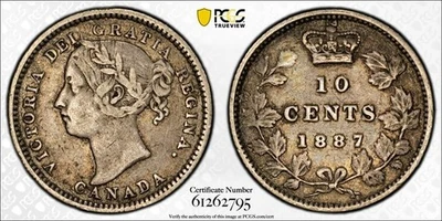 1887 Canada 10 Cents PCGS VF35 Lot#G1203 Silver! - Image 1 of 4