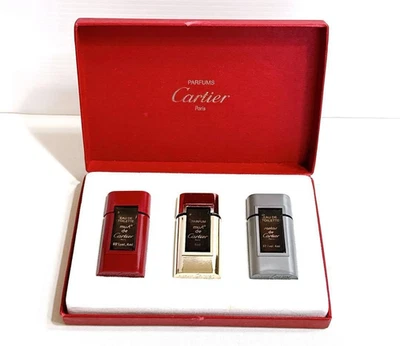 Juego de 3 fragancias vintage Must de Cartier Santos perfume EDT 4 ml/0,13 oz sin usar Foto 1 de 4