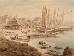 Fischereihafen von Buchy,  1857, Aquarell Romantik 1850-1899 Unbekannt (19.Jhd) - Picture 1 of 5