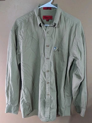 Peanuts Snoopy Long Sleeve Button Shirt Golf Brown Made in USA Mens 16 34/35 - Image 1 of 4