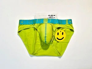 Andrew Christian Größe M Baumwollslip - limette/aquablau - geräumiges Etui - Bild 1 von 11