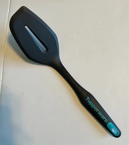 Tupperware Cooking Spatula Utensil 6332 Black Blue Chef Series Pro - Picture 1 of 4