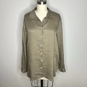Camicia di lino J Jill donna verde salvia media - Foto 1 di 9
