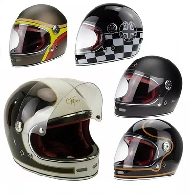 Viper F656 ретро винтаж из стеклопластика все лицо мото шлем с темными козырек - Изображение 1 из 3