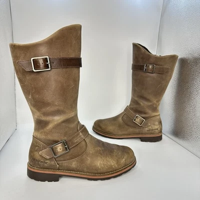 Botas altas Patagonia Lama de cuero marrón para mujer 9 cremallera lateral EE. UU. T52358 Foto 1 de 4