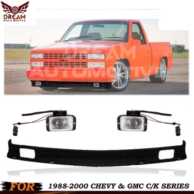 New Front Bumper Lower Valance w/ Fog Light For 1988-2000 Chevy & GMC C/K Series - Image 1 of 4