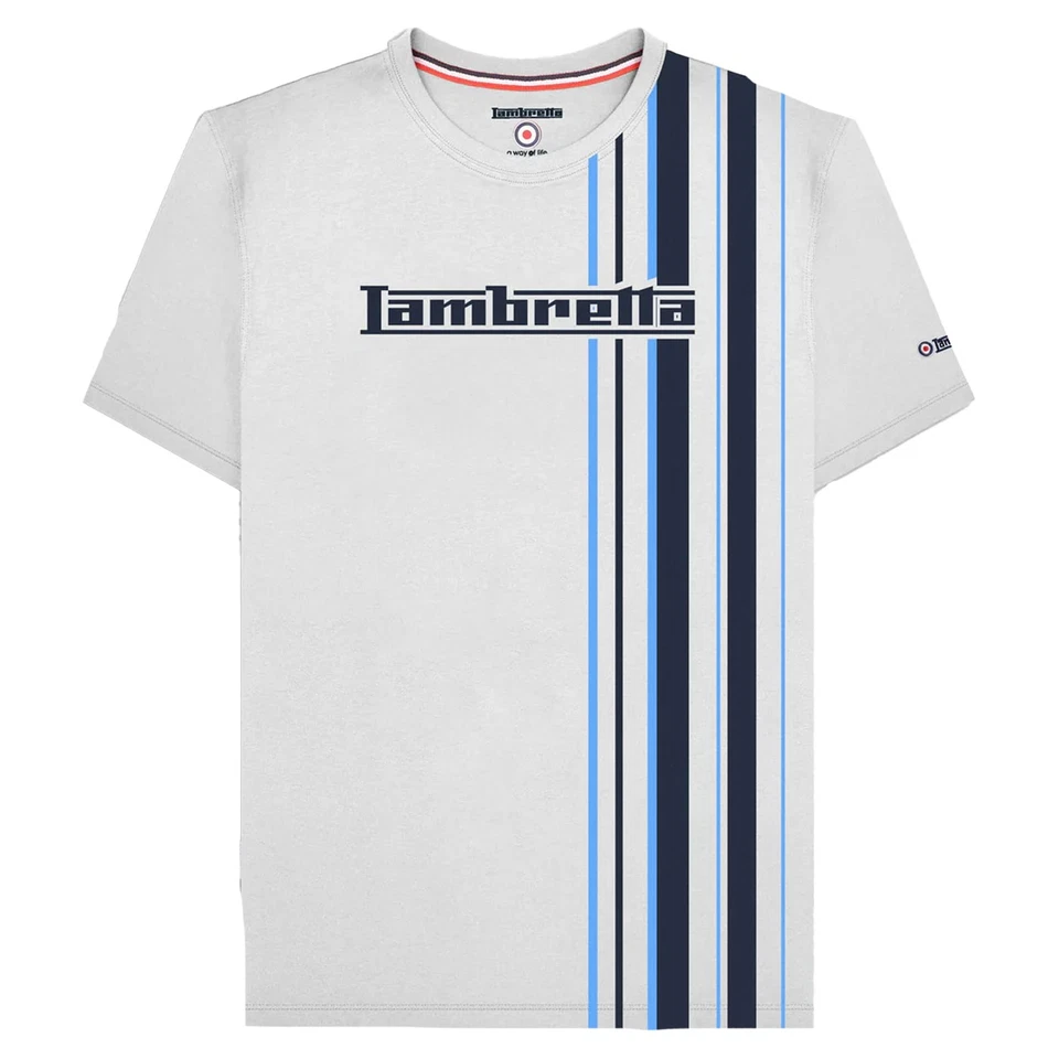 Lambretta  Camiseta SS25 Raya de Carreras para Hombre (LB243) UTLB243_30 - Imagen 1 de 3