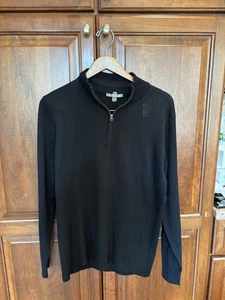 Smartwool Quarter Zip Merino Wool Mens Medium Black Sweater - Picture 1 of 5
