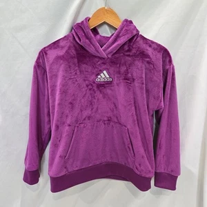 Adidas Hoodie Girls Medium 10/12 Purple Sweatshirt - Picture 1 of 3