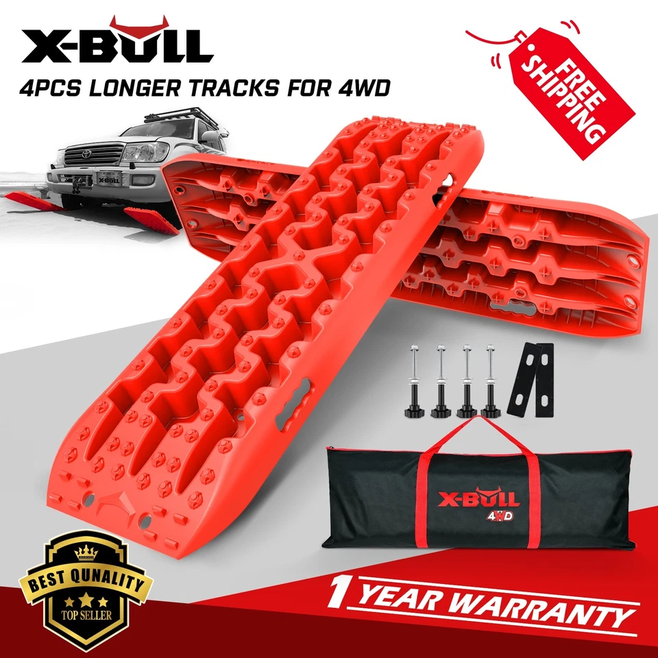 X-BULL 3gen Recovery Tracks Traction Sand Snow Mud Track Tire Ladder Red 4wd
