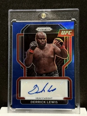 2022 Panini Prizm UFC Derrick Lewis True Blue Refractor Auto /49 Card # SG-DLW - Image 1 of 2