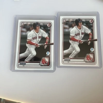 2020 Bowman 1st Edition Baseball Jarren Duran Boston Red Sox lot of 2  - Image 1 of 2