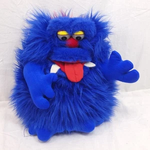 Gloorbs Furbles Yangjee Vintage 1986 Azul Monstruo Marioneta de Mano BRILLA EN OJOS OSCUROS - Imagen 1 de 5