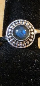 Natürlicher Labradorit Größe 9 Sterling Silber 925 Ring #101 - Bild 1 von 5