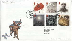 GB. FDC. The Great War 1914. 2014. Tallents House. Royal Mail - Picture 1 of 1