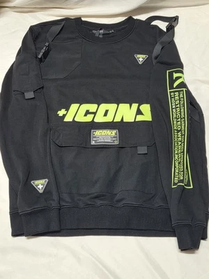 Hudson 外套图标运动衫黑色带绿色书写尺寸 L — 第 1/4 张图片