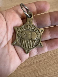 Alter Hotel Schlüsselanhänger aus Bronze Hotel NICE FLORE VICHY - Bild 1 von 2