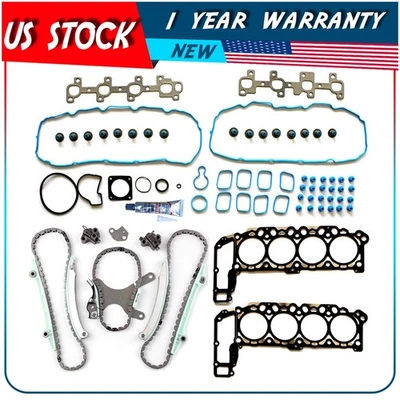 Fits 1999-2003 Dodge Jeep Grand Cherokee Head Gasket Set Timing Chain Kit - Image 1 of 4