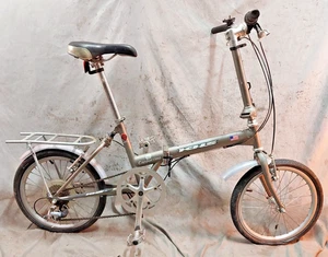 2010 KHS Cappuccino Folding Bike 18" Wheels 7 Speed Steel Grip V-Brakes Rearrack - Picture 1 of 9