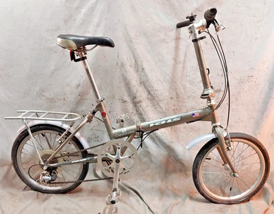 2010 KHS Cappuccino Folding Bike 18" Wheels 7 Speed Steel Grip V-Brakes Rearrack - Image 1 of 4