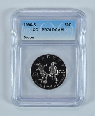 1996-S Olympic Soccer Commemorative Half Dollar PR70 DCAM ICG *9519 - Image 1 of 4