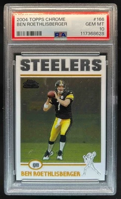 2004 Topps Chrome Ben Roethlisberger Rookie RC #166 Steelers PSA 10 - Image 1 of 2